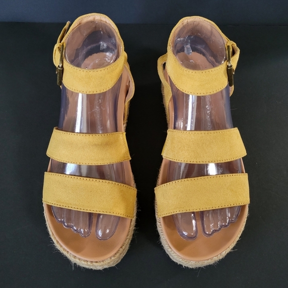 Universal Thread Agnes Microsuede Flatform Espadrilles Sandals Womens 6.5 Yellow - Picture 5 of 10